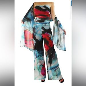 ELLA Strapless Ruched Bodice Jumpsuit